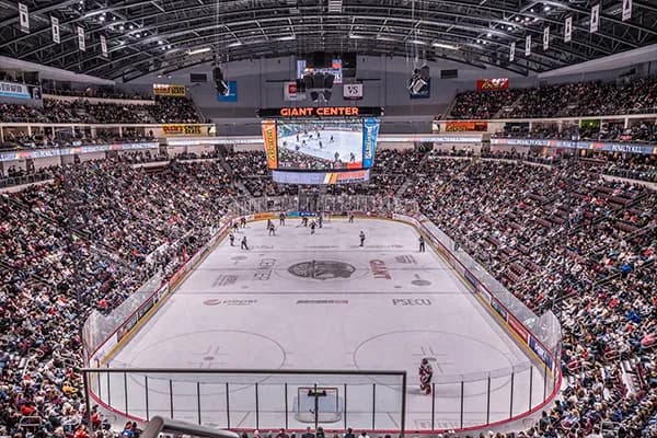 giant center wide stadium view